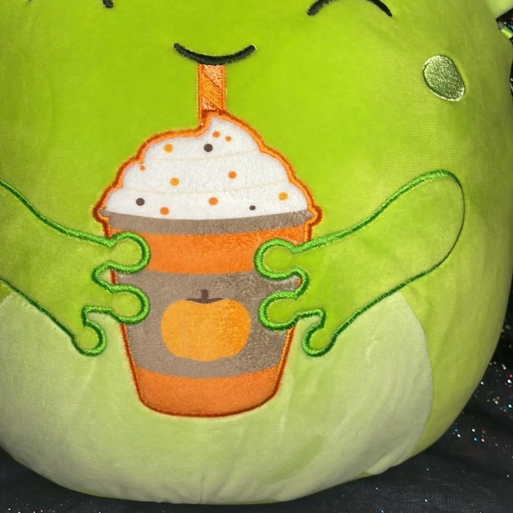 ⭐️BNWT 12” Fitzy the Goblin Drinking Pumpkin Latte Squishmallow First to market! - Picture 5 of 13